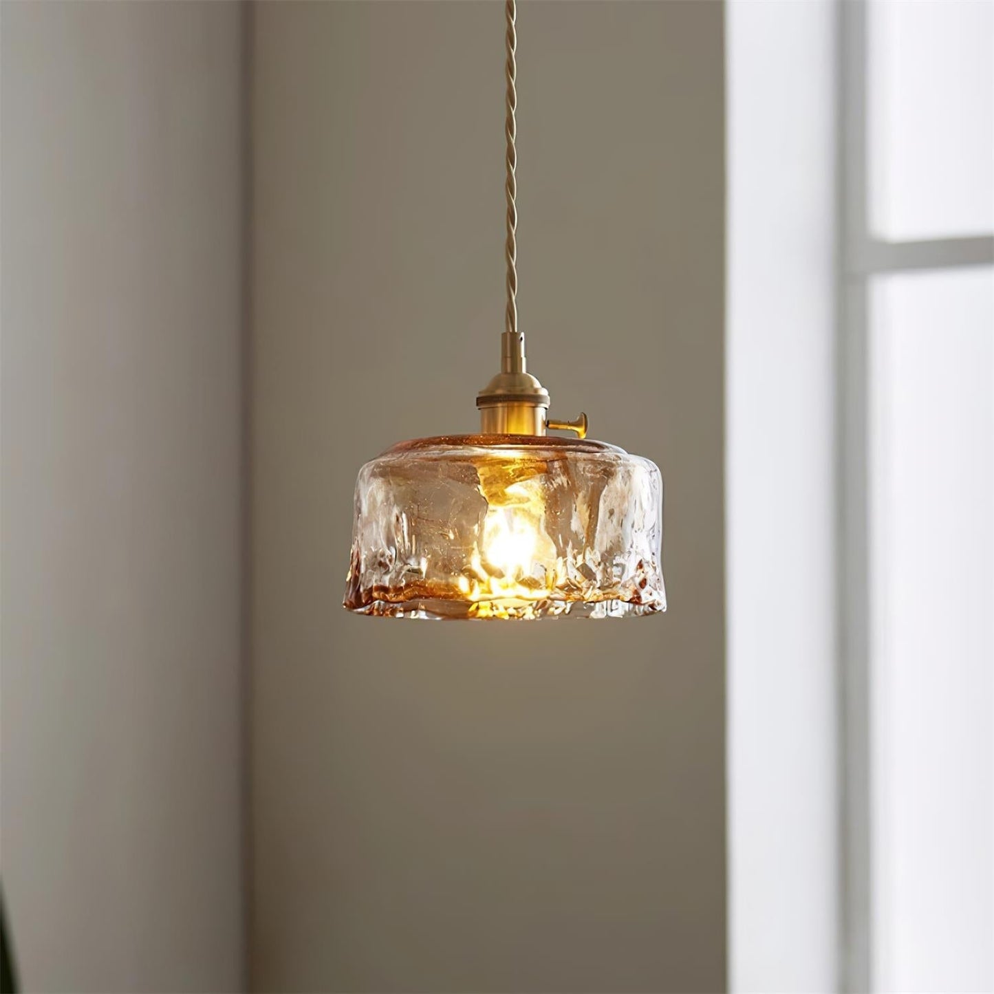 Amberlyn Vintage Amber Glass Pendant Light