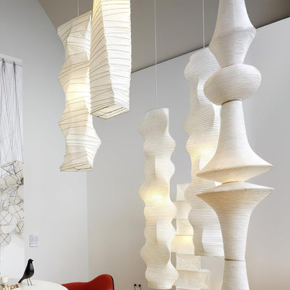 Faye Sculptural Paper Vertical Pendant Light