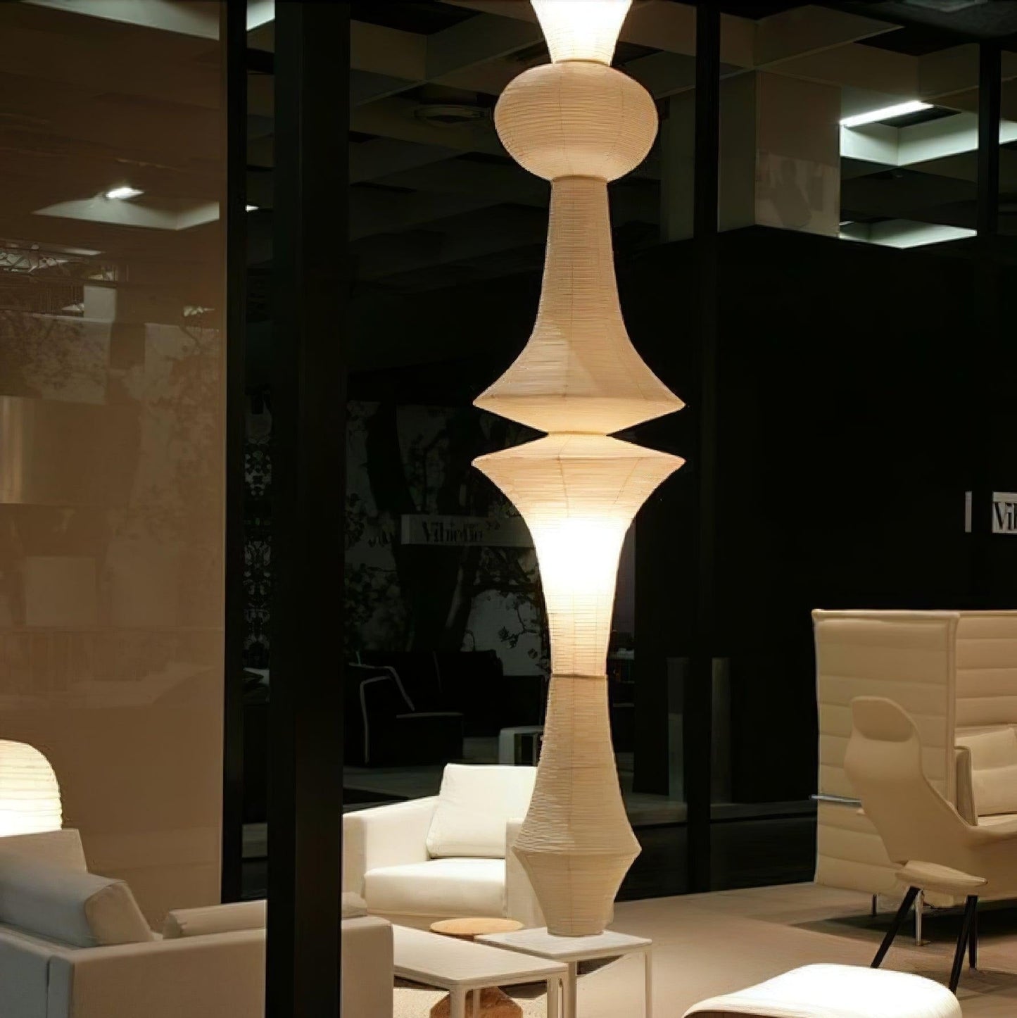 Faye Sculptural Paper Vertical Pendant Light