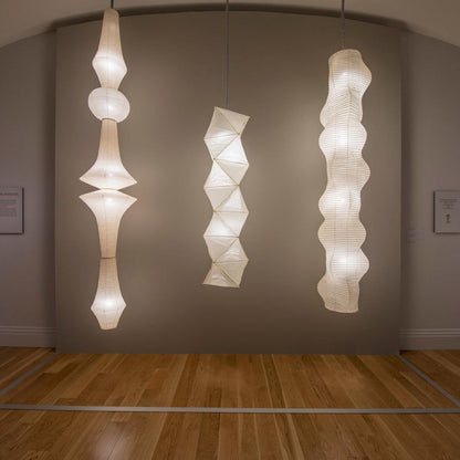 Faye Sculptural Paper Vertical Pendant Light