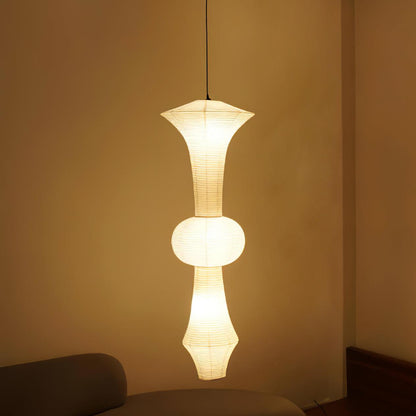 Faye Sculptural Paper Vertical Pendant Light
