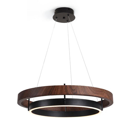 Acorn Ring Wood Chandelier