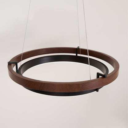 Acorn Ring Wood Chandelier