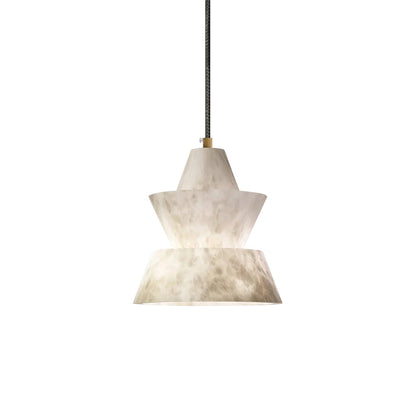Ezion Layered White Alabaster Pendant Light