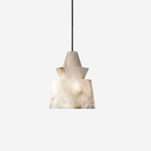 Ezion gelaagde witte albasten hanglamp