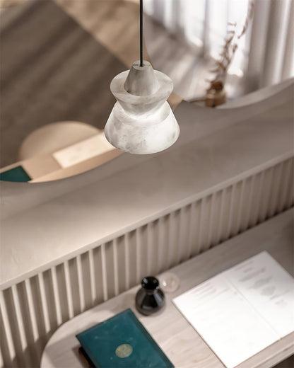 Ezion Layered White Alabaster Pendant Light