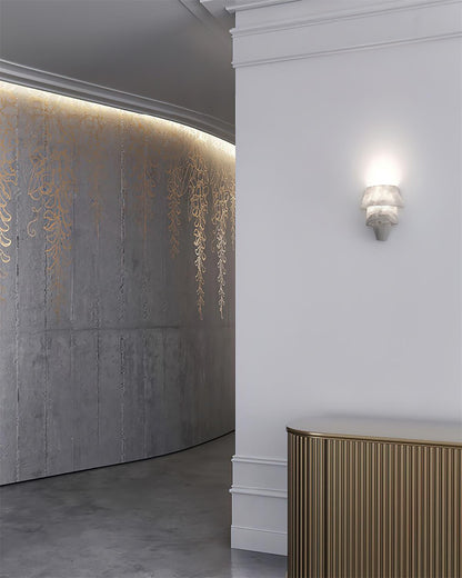 Elyon Elegant White Alabaster Wall Lamp