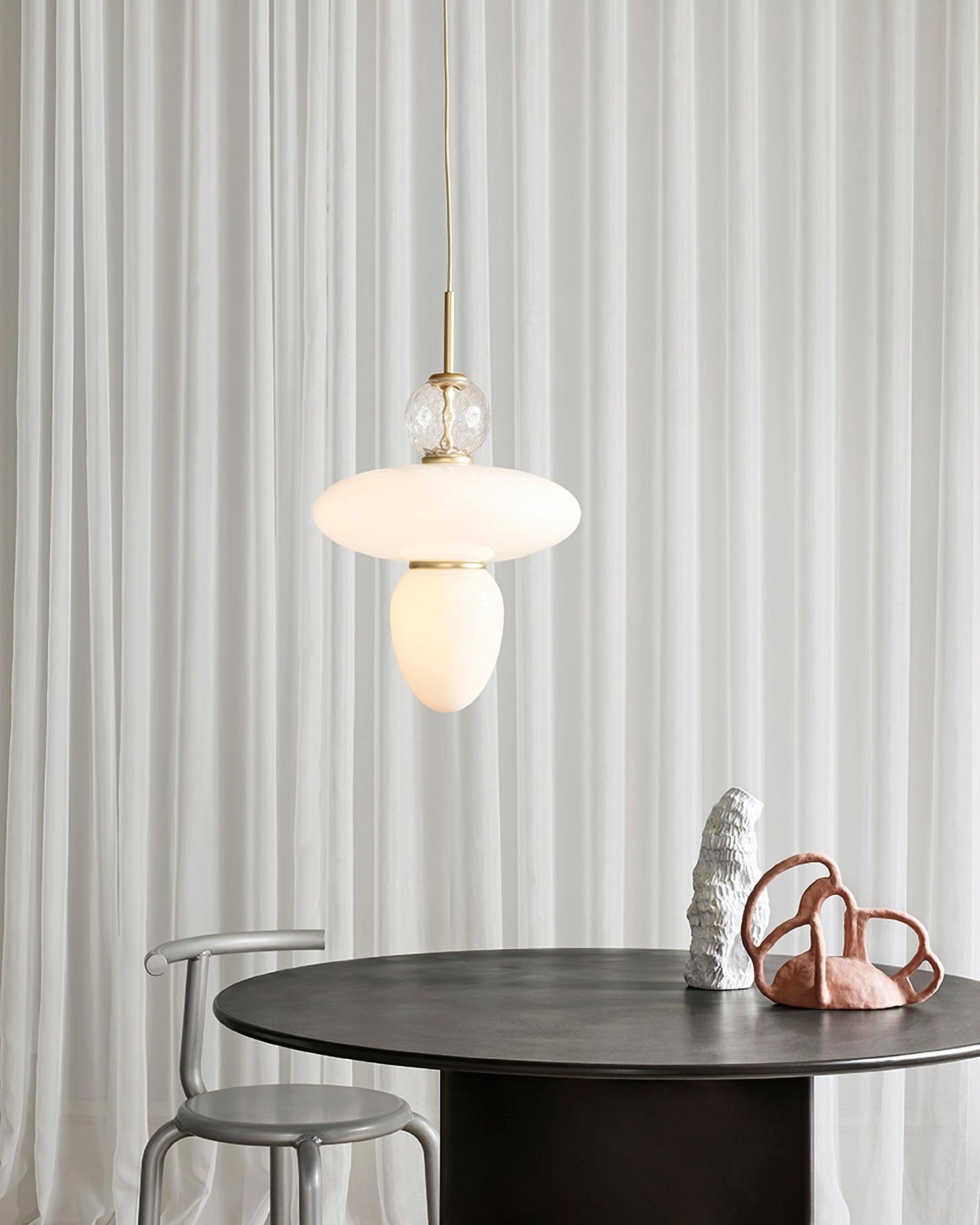 Orbelin Glass and Brass Pendant Lamp