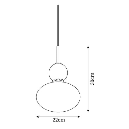 Orbelin Glass and Brass Pendant Lamp