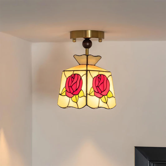 Joviel Tiffany Rose-plafondlamp