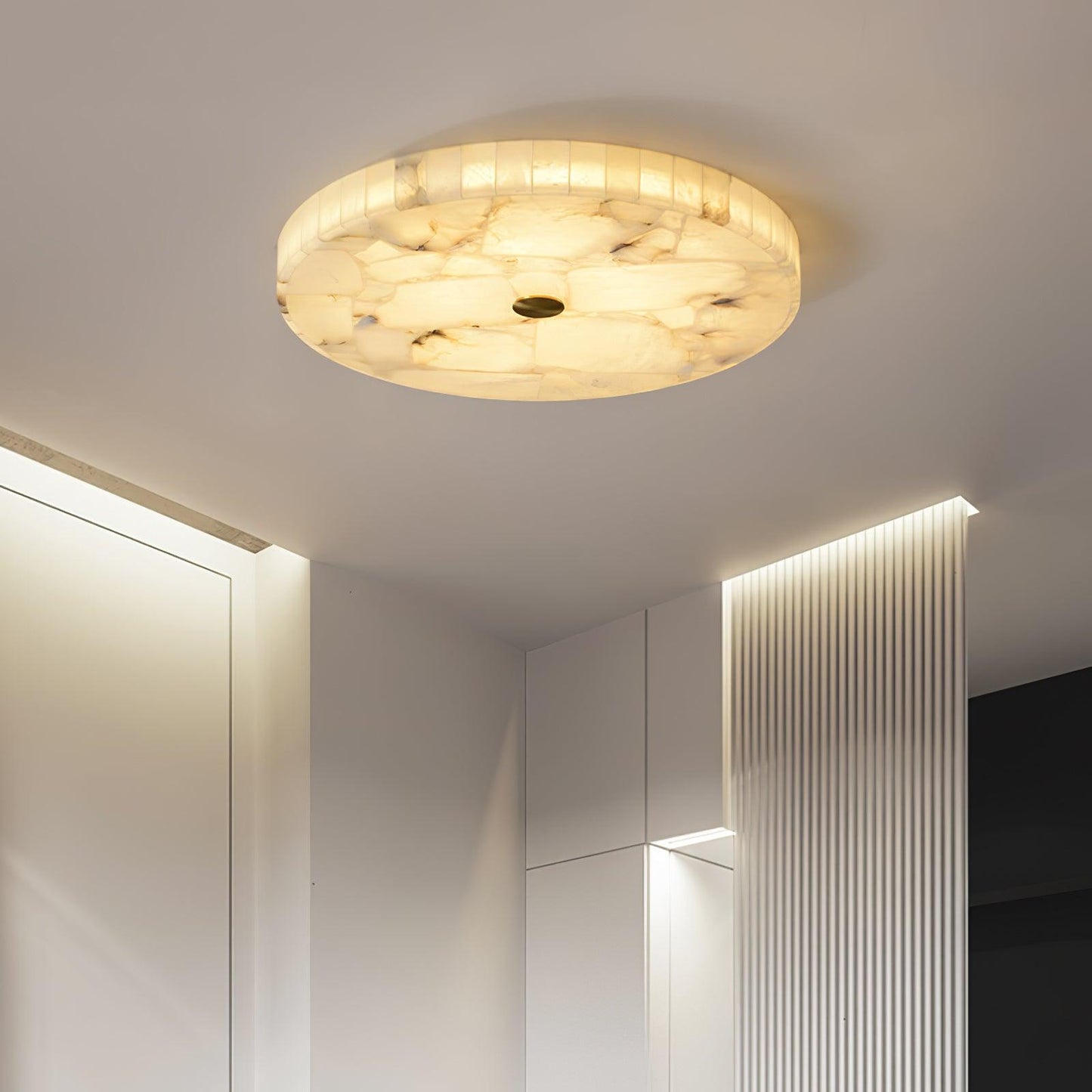 Delya Round Alabaster Ceiling Lamp