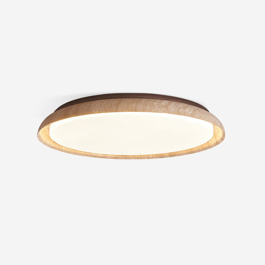 Plafonnier en travertin rond Halo