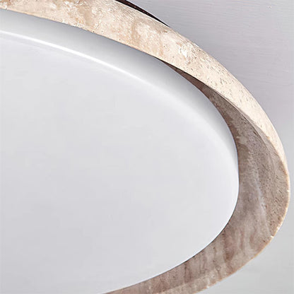 Plafonnier en travertin rond Halo