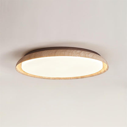 Plafonnier en travertin rond Halo