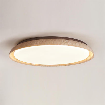 Plafonnier en travertin rond Halo