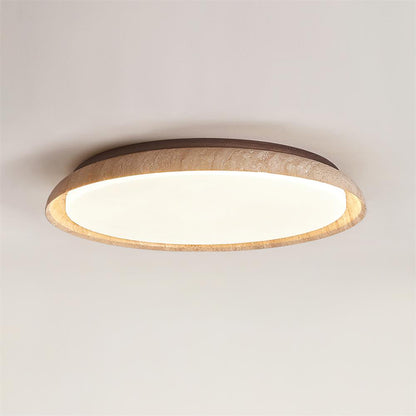 Plafonnier en travertin rond Halo