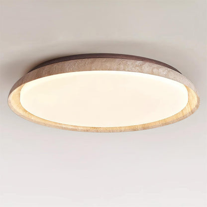 Plafonnier en travertin rond Halo