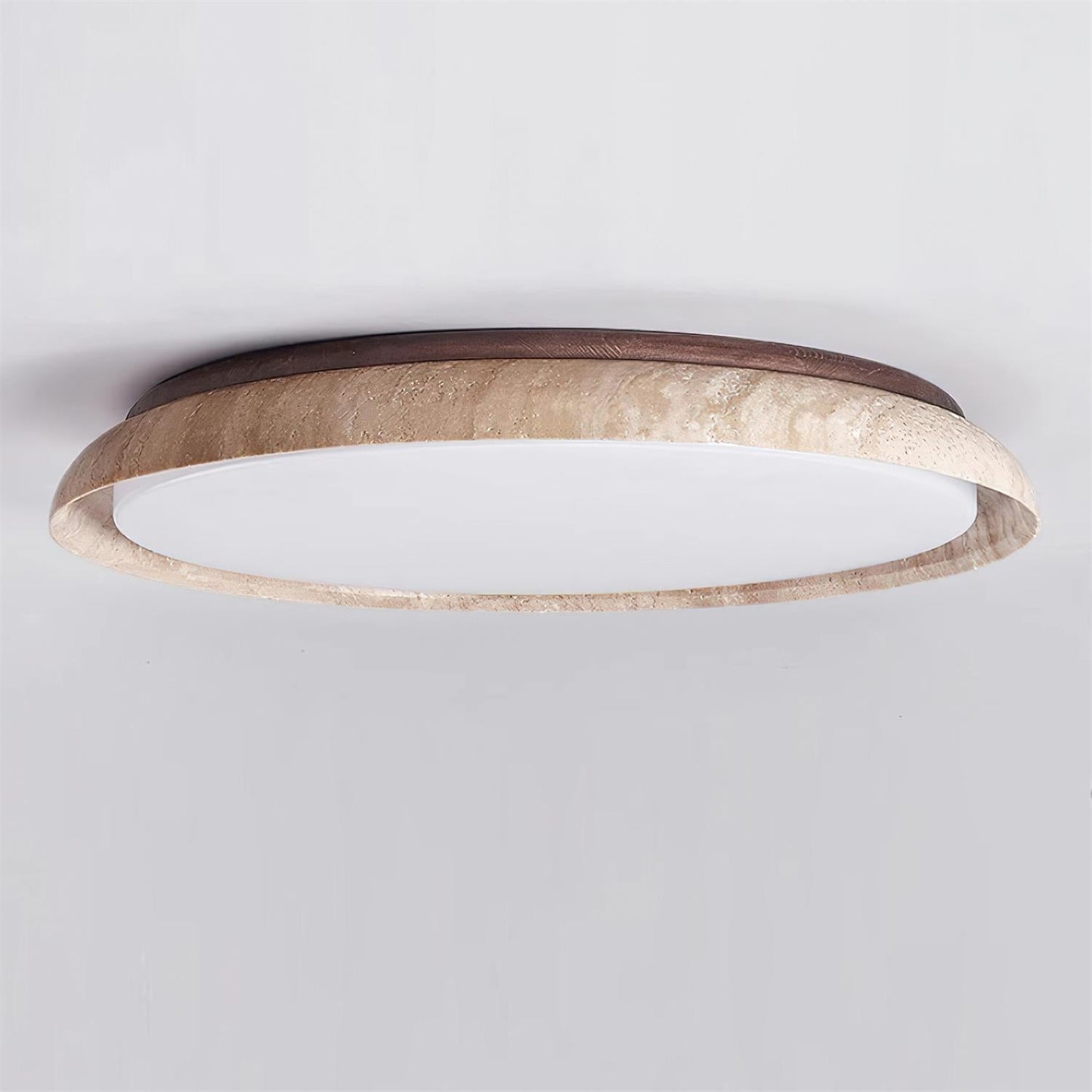 Plafonnier en travertin rond Halo