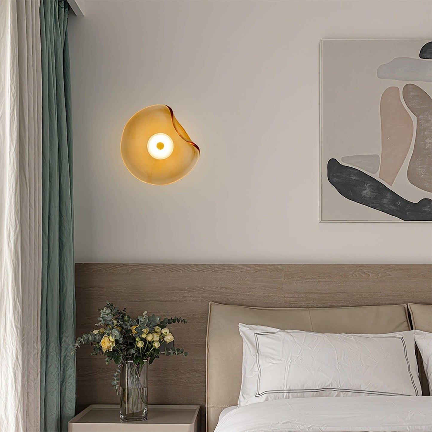 Applique murale en verre ambré Lunara