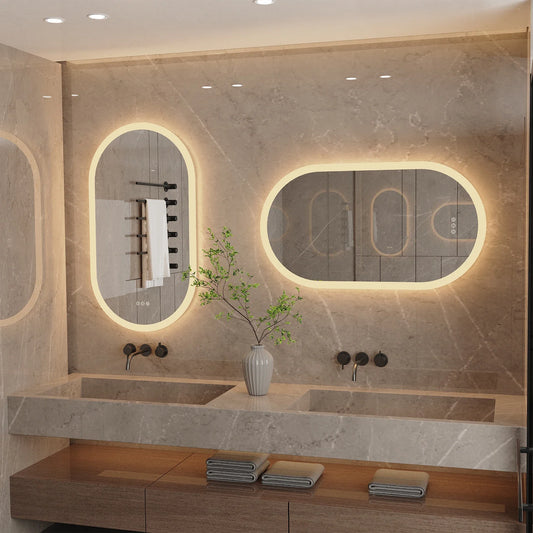 LumoOval | Oval LED Bathroom Mirror | Anti-Fog & Dimmable Backlit Design