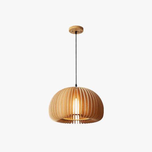 Muto Pumpkin Pendant Light, Wood
