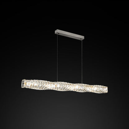 Kristy Crystal Sliver and Gold Pendant Light, Stainless Steel