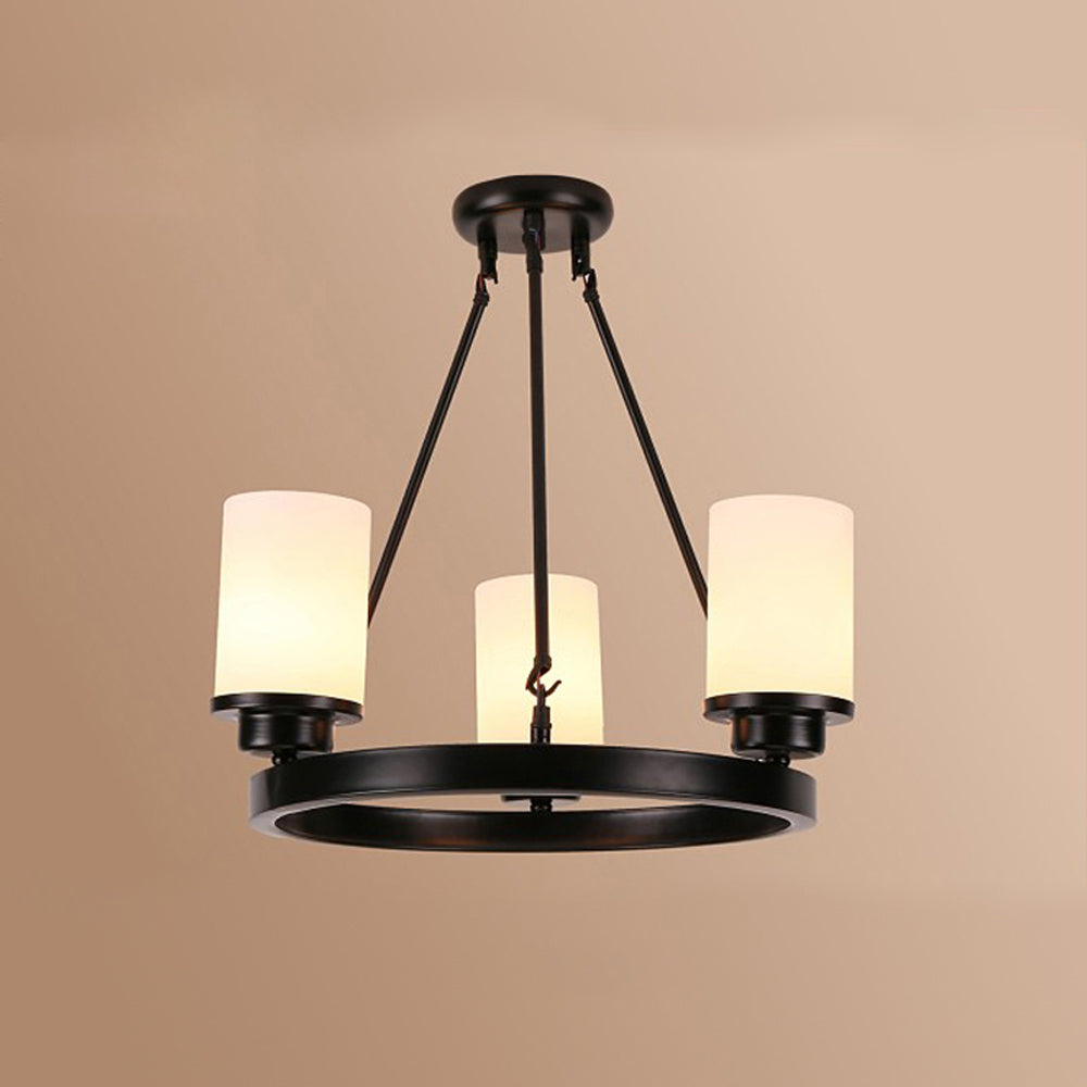 Silva Retro Black Metal/Glass Chandelier for Living Room