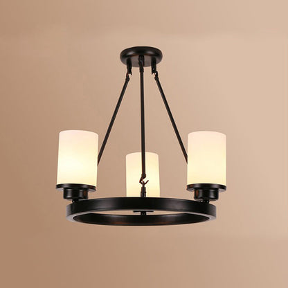 Silva Retro Black Metal/Glass Chandelier for Living Room