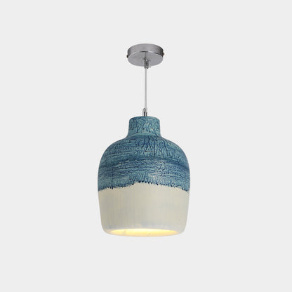 Avi Wabi Sabi Jar Shaped Resin Pendant Light, 4 Color
