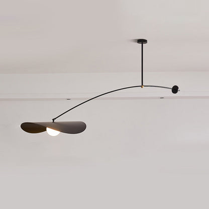 Suspension Arisha en métal minimaliste en forme de feuille de lotus, noir/doré