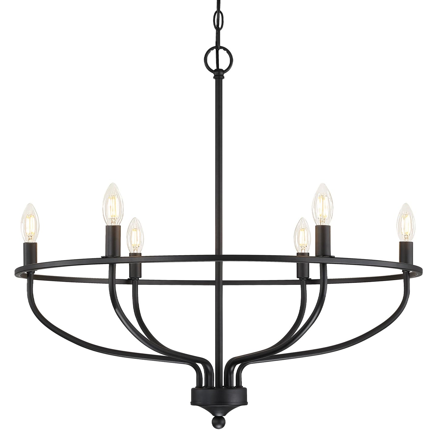 Silva Industrial Metal Candle Chandelier Black/Champagne Living Room/Bedroom