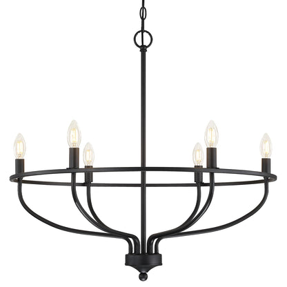 Silva Industrial Metal Candle Chandelier Black/Champagne Living Room/Bedroom