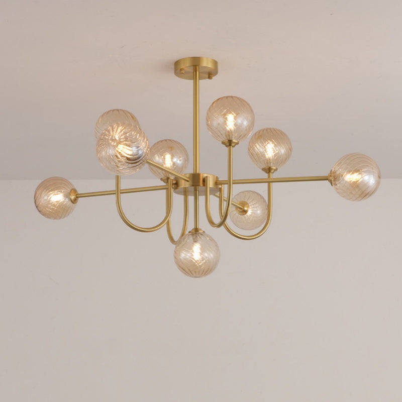 Valentina Lustre LED Moderne Or Verre Salon/Salle à Manger/Chambre