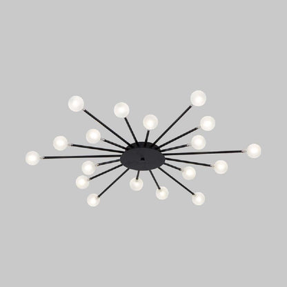 Arisha Nordic LED Flush Mount Ceiling Light Gold/Black Metal Living Room