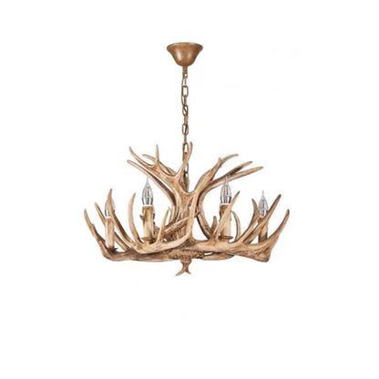 Silva Retro Deer Antlers Candle light Horn Resin Chandelier