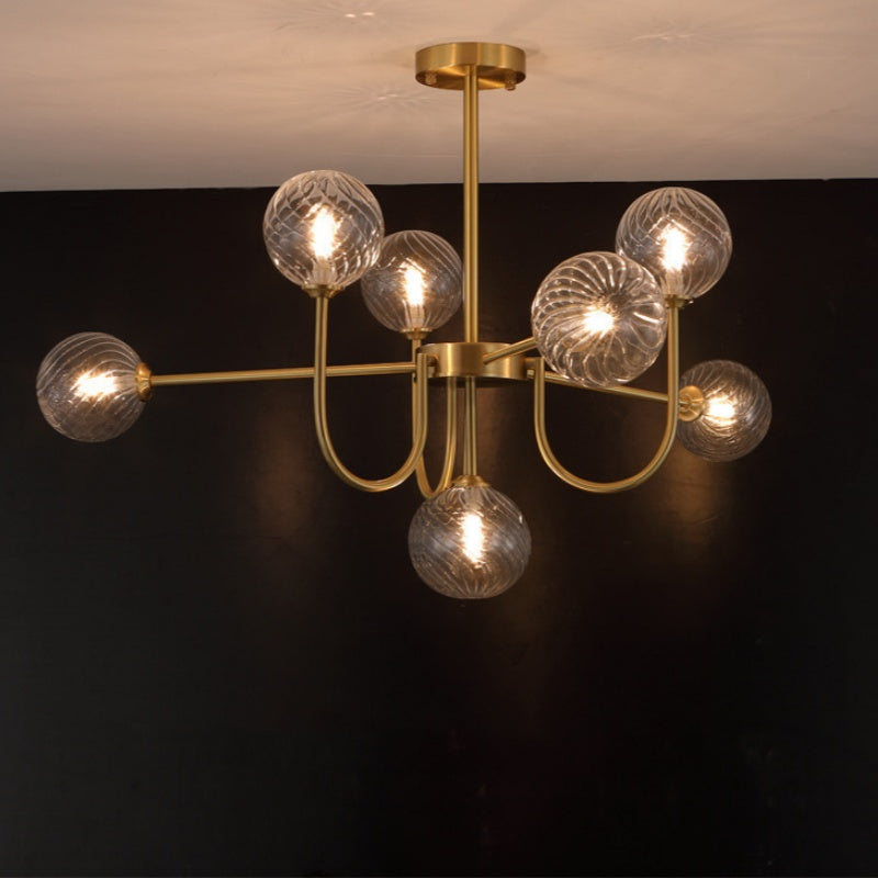 Valentina Lustre LED Moderne Or Verre Salon/Salle à Manger/Chambre