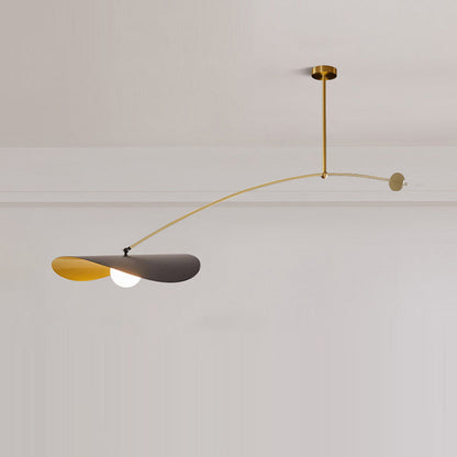Suspension Arisha en métal minimaliste en forme de feuille de lotus, noir/doré