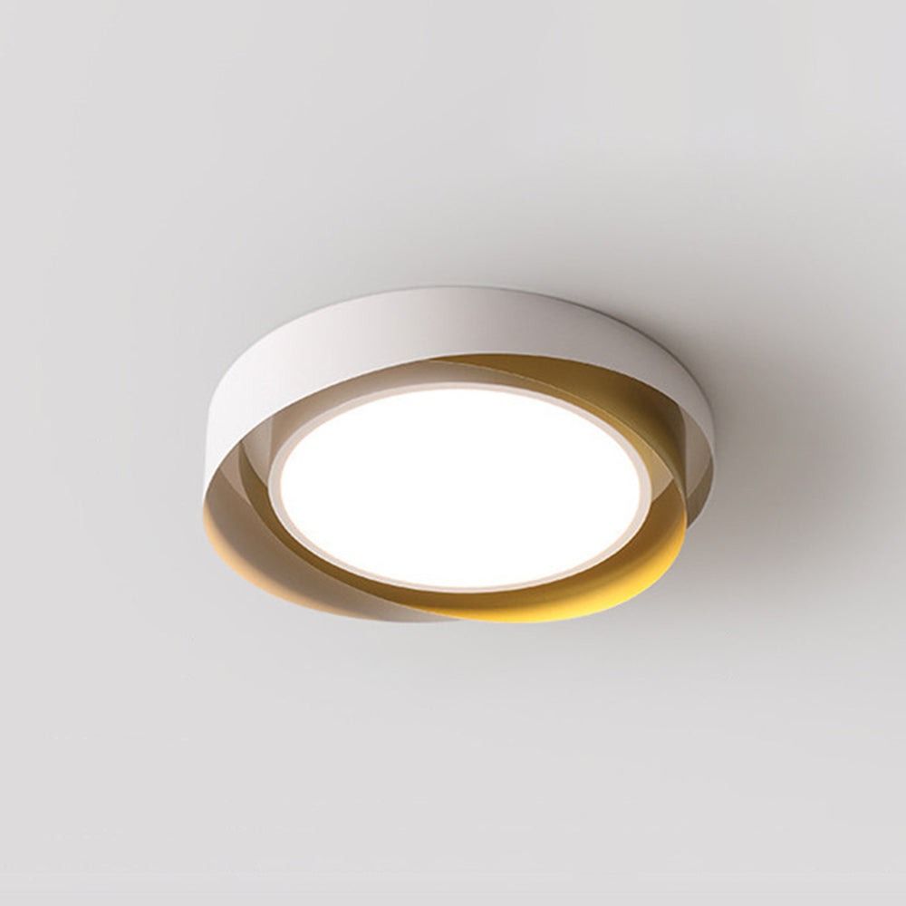 Arisha moderne geometrische Metall-/Unterputz-Deckenleuchte, Weiß/Gold