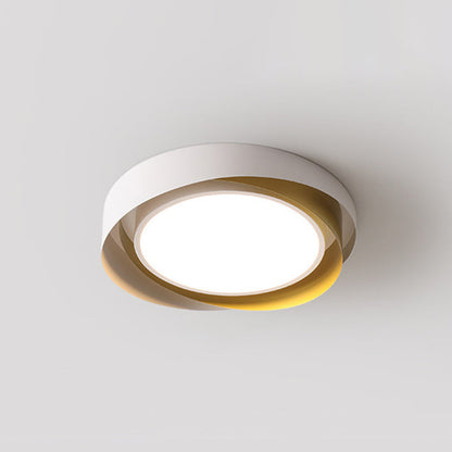 Arisha moderne geometrische Metall-/Unterputz-Deckenleuchte, Weiß/Gold