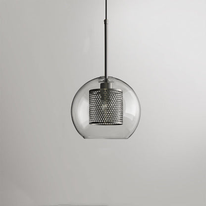 Hessa Contemporary Golden Pendant Light, Glass, Globe/Cylindric