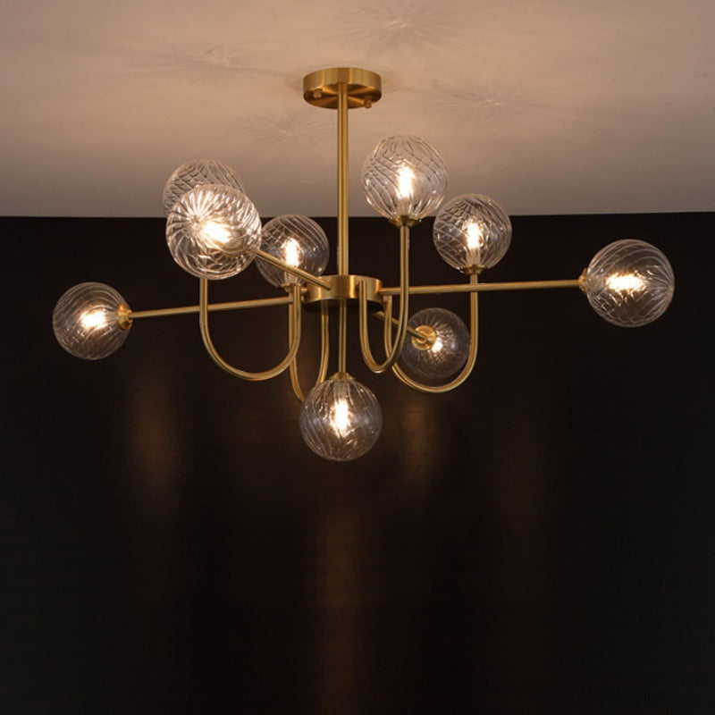Valentina Lustre LED Moderne Or Verre Salon/Salle à Manger/Chambre
