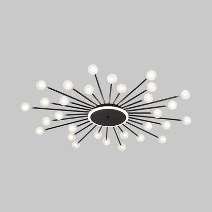 Arisha Nordic LED Flush Mount Ceiling Light Gold/Black Metal Living Room