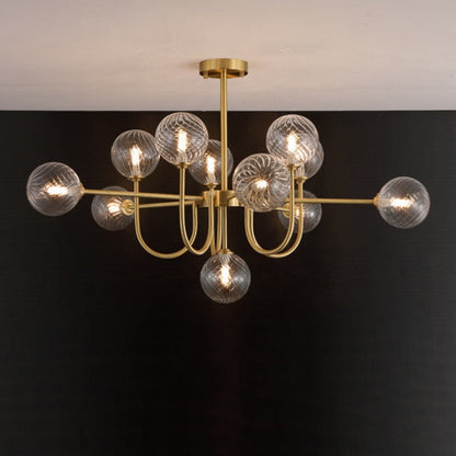 Valentina Lustre LED Moderne Or Verre Salon/Salle à Manger/Chambre