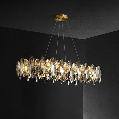 Kristy Modern Annular Metal Crystal Pendant Light,Gold