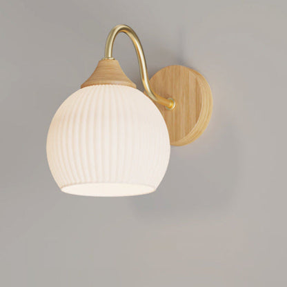 Muto Nordic minimalistische binnenwandlamp glas hout slaapkamer balkon