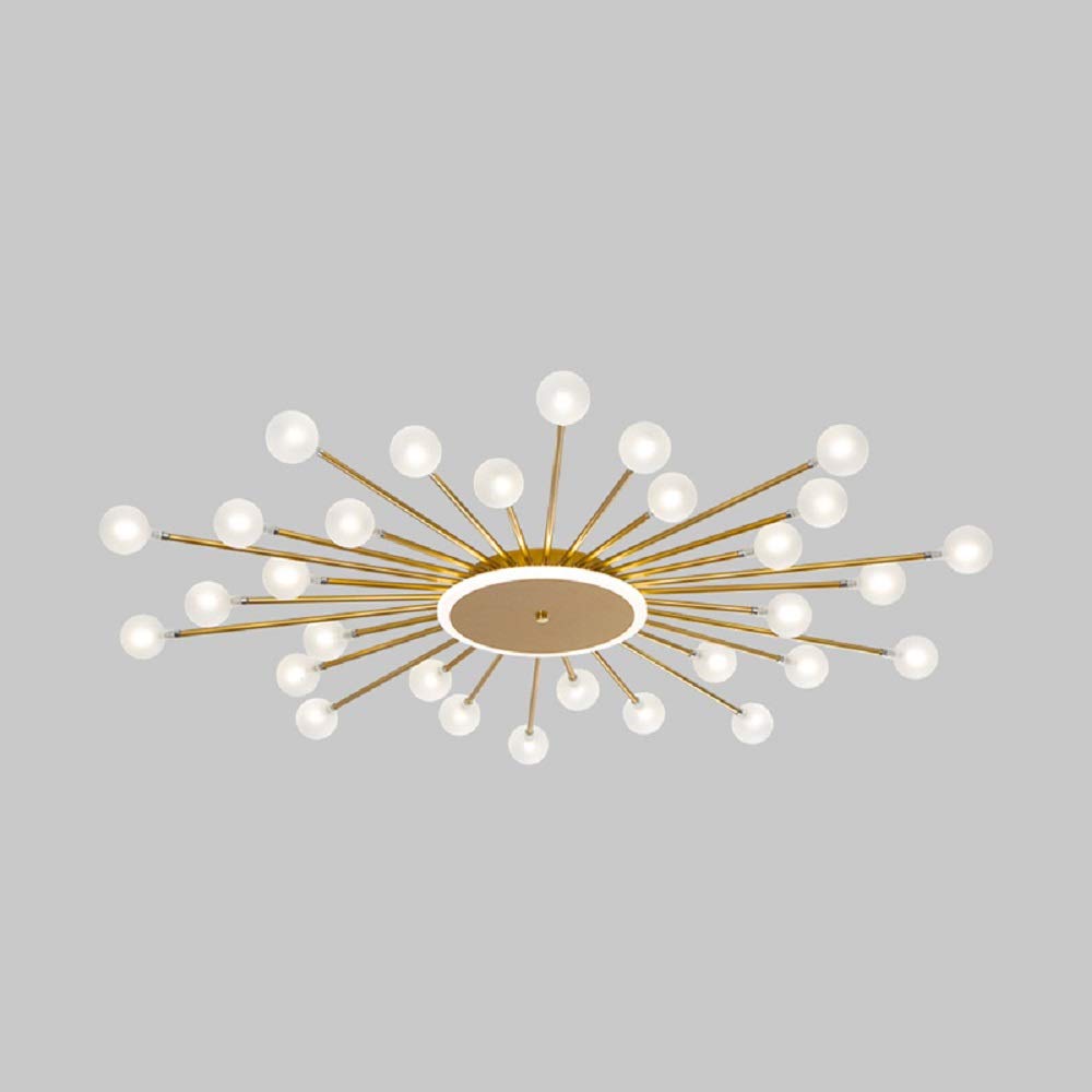 Arisha Nordic LED Flush Mount Ceiling Light Gold/Black Metal Living Room