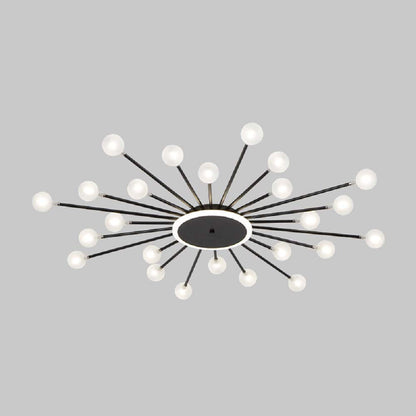 Arisha Nordic LED Flush Mount Ceiling Light Gold/Black Metal Living Room