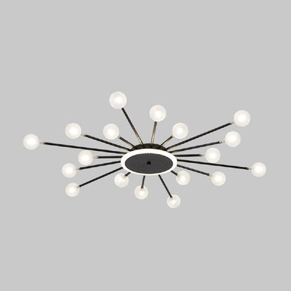 Arisha Nordic LED Flush Mount Ceiling Light Gold/Black Metal Living Room