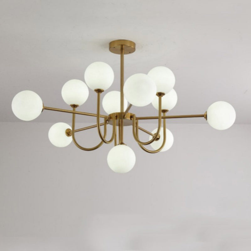 Valentina Lustre LED Moderne Or Verre Salon/Salle à Manger/Chambre