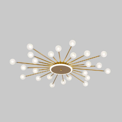 Arisha Nordic LED Flush Mount Ceiling Light Gold/Black Metal Living Room